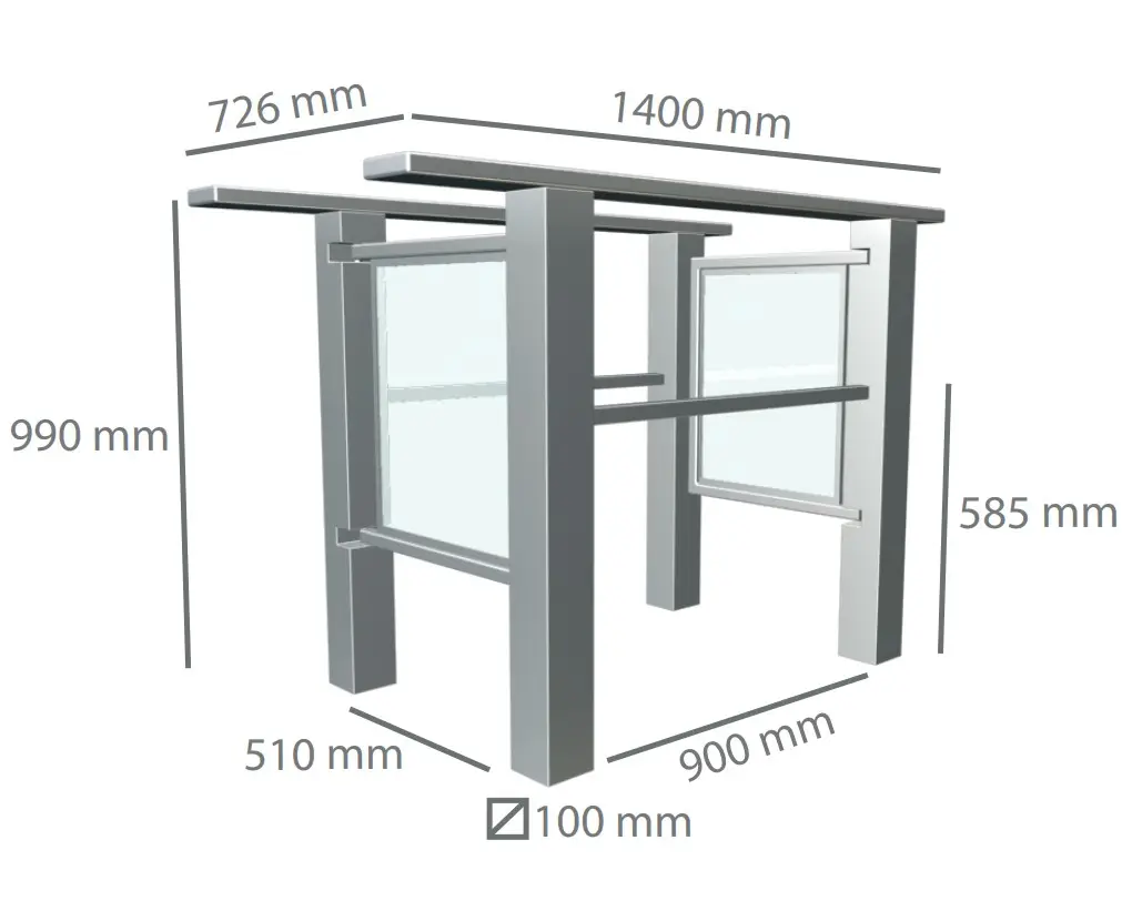 Puerta Unidireccional Mecánica de Doble Aspa 002 - 2Tec Sistemas.webp