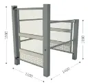 Puerta Unidireccional de Doble Aspa (90cm) (Frontal Elevado)